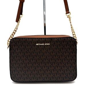 Michael Kors Large EW Crossbody Bag Brown/Gold